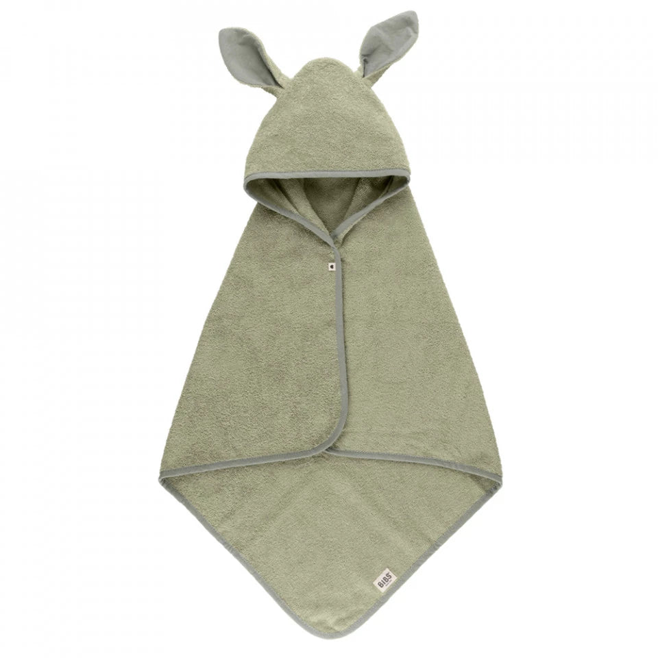Kangaroo Hoodie Towel - Sage - HoneyBug 