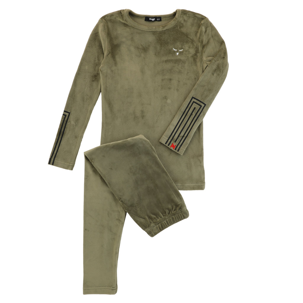 Rectangle Print on Sleeve Loungewear Set, Powder Green - HoneyBug 