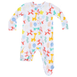 2 Way Zipper Footie - Balloon Animals Blue - HoneyBug 