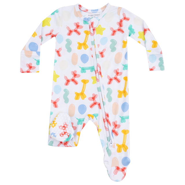 2 Way Zipper Footie - Balloon Animals Blue - HoneyBug 