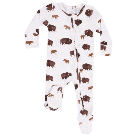 2 Way Zipper Footie - Bison - HoneyBug 