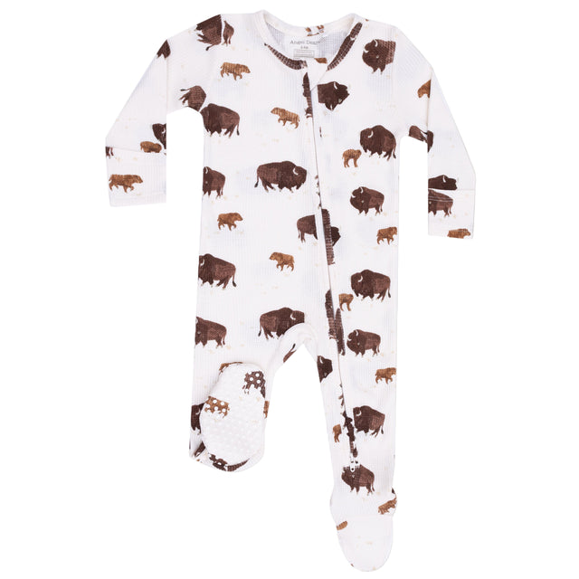 2 Way Zipper Footie - Bison - HoneyBug 