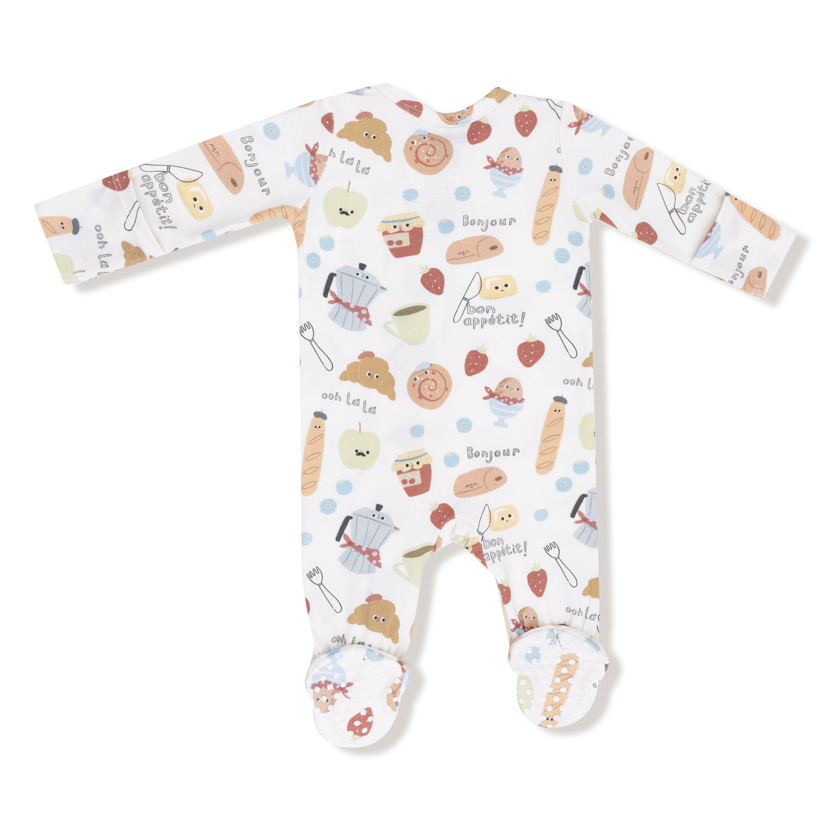 2 Way Zipper Footie - Bonjour Breakfast - HoneyBug 
