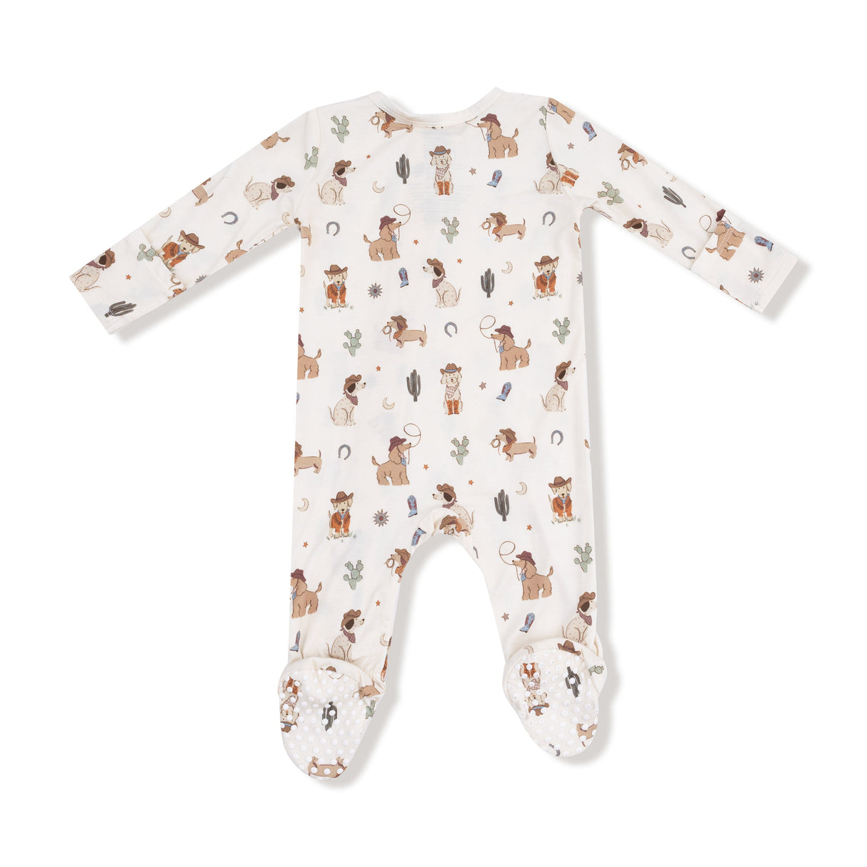 2 Way Zipper Footie - Cowboy Dogs - HoneyBug 