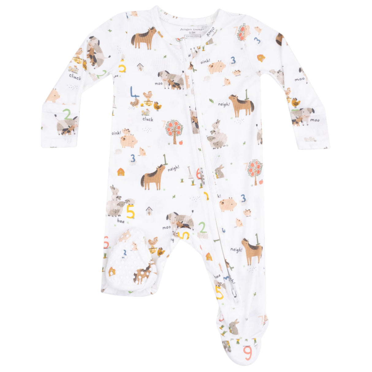 2 Way Zipper Footie - Farm Sounds - HoneyBug 