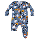 2 Way Zipper Footie - Costumed Ghosts - Glow in the Dark - HoneyBug 