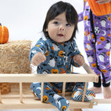 2 Way Zipper Footie - Costumed Ghosts - Glow in the Dark - HoneyBug 