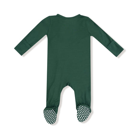 2 Way Zipper Footie - Hunter Green - HoneyBug 