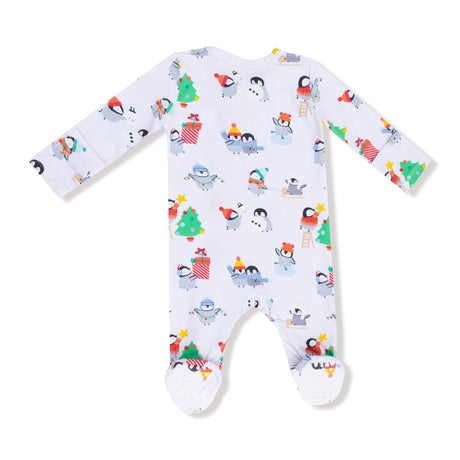 Holiday Penguins - 2 Way Zipper Footie