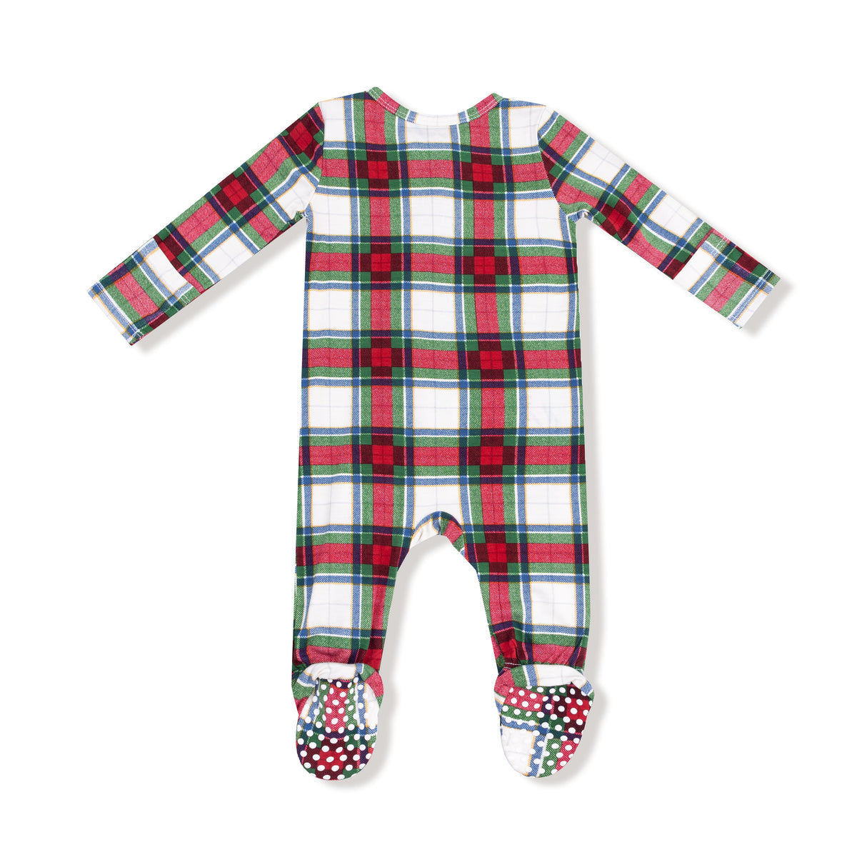 2 Way Zipper Footie - Holiday Plaid - HoneyBug 