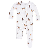 2 Way Zipper Footie - Mini Horses - HoneyBug 