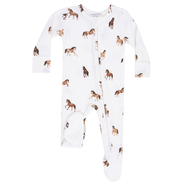 2 Way Zipper Footie - Mini Horses - HoneyBug 