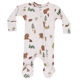 2 Way Zipper Footie - Sweet Brown Bears - HoneyBug 