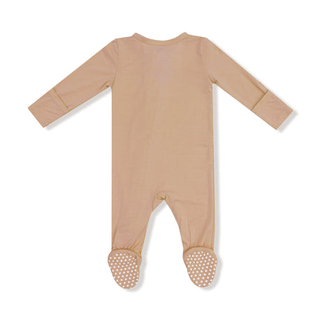 2 Way Zipper Footie - Tan - HoneyBug 