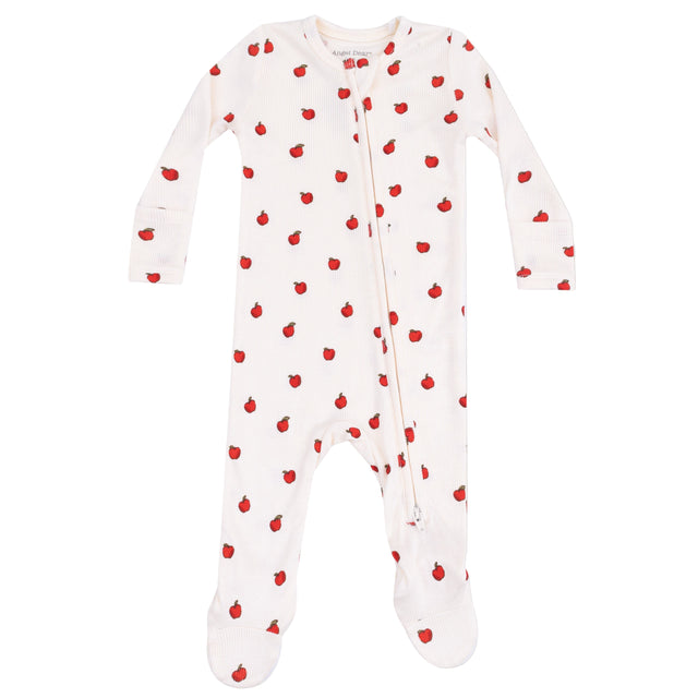2 Way Zipper Footie - Tiny Apples - HoneyBug 