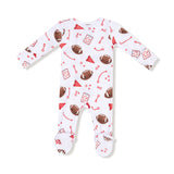 2 Way Zipper Footie - Touchdown Time Red - HoneyBug 