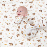 2 Way Zipper Footie - Vintage Baby Farm Animals - HoneyBug 