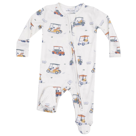 2 Way Zipper Footie - Zooming Golf Carts - HoneyBug 