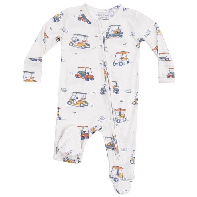 2 Way Zipper Footie - Zooming Golf Carts - HoneyBug 