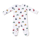 2 Way Zipper Footie - Mini Tractors - HoneyBug 