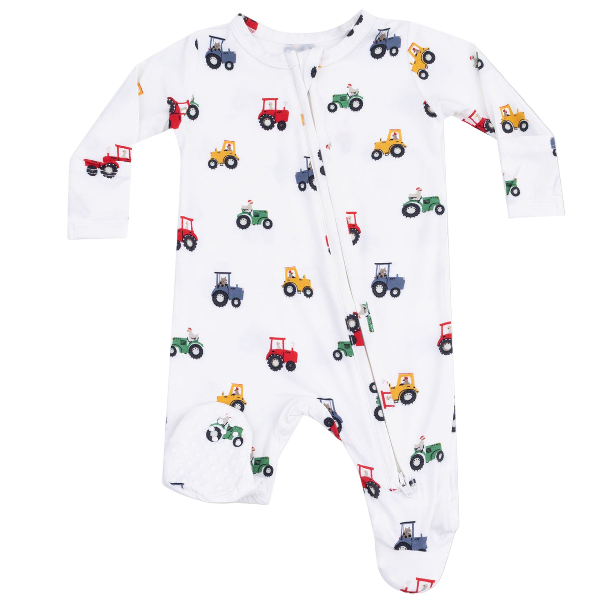 2 Way Zipper Footie - Mini Tractors - HoneyBug 