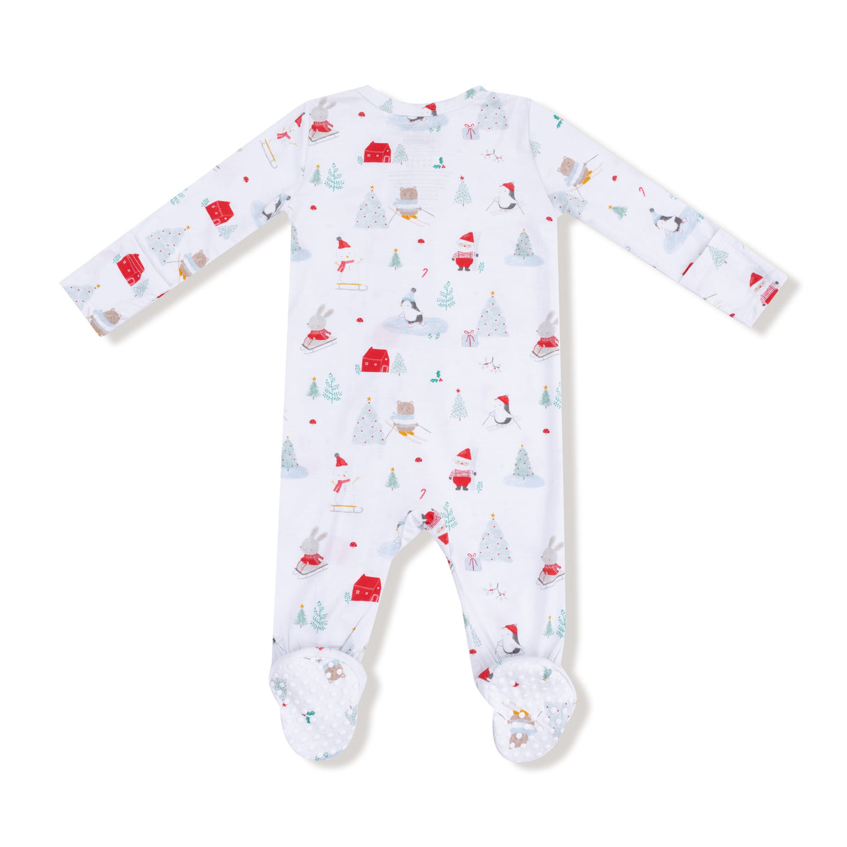 2 Way Zipper Footie - Santa Ski Friends - HoneyBug 