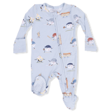 Baseballs Playing Baseball - 2 Way Zipper Footie