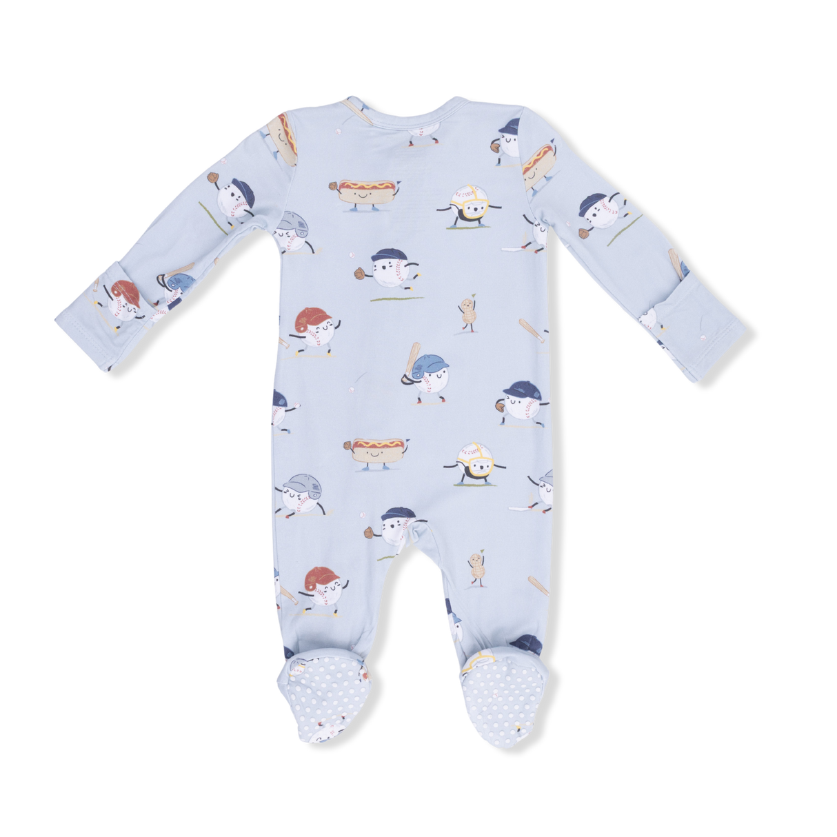 Baseballs Playing Baseball - 2 Way Zipper Footie