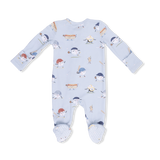 Baseballs Playing Baseball - 2 Way Zipper Footie