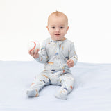 Baseballs Playing Baseball - 2 Way Zipper Footie