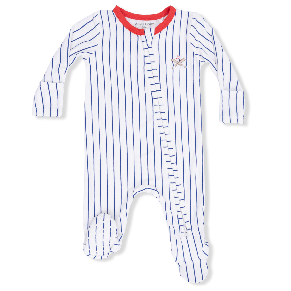 Baseball Stripe - 2 Way Zipper Footie