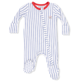 Baseball Stripe - 2 Way Zipper Footie