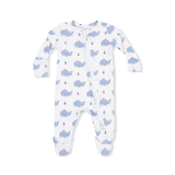 Bubbly Sailor Whales Blue - 2 Way Zipper Footie
