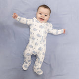 Bubbly Sailor Whales Blue - 2 Way Zipper Footie