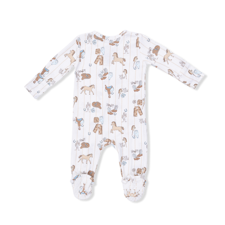 Cowboy Nursery -  2 Way Zipper Footie, Bandana Bib, & Swaddle Blanket Set