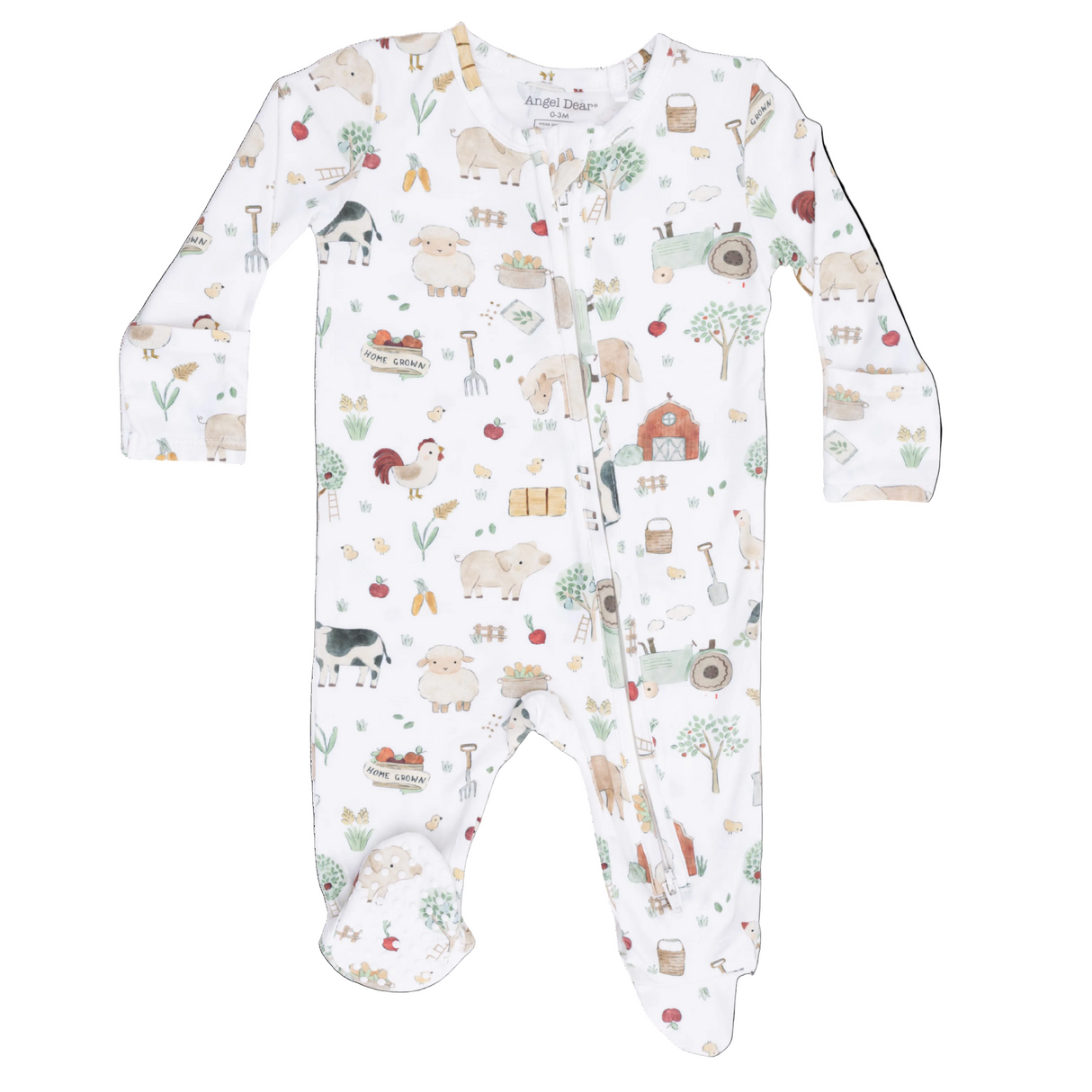 Cute Farm Animals Uni - 2 Way Zipper Footie