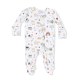 Cute Farm Animals Uni - 2 Way Zipper Footie
