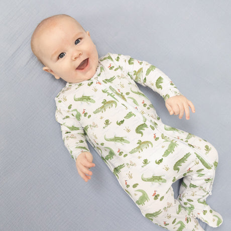 Crayon Alligators - 2 Way Zipper Footie