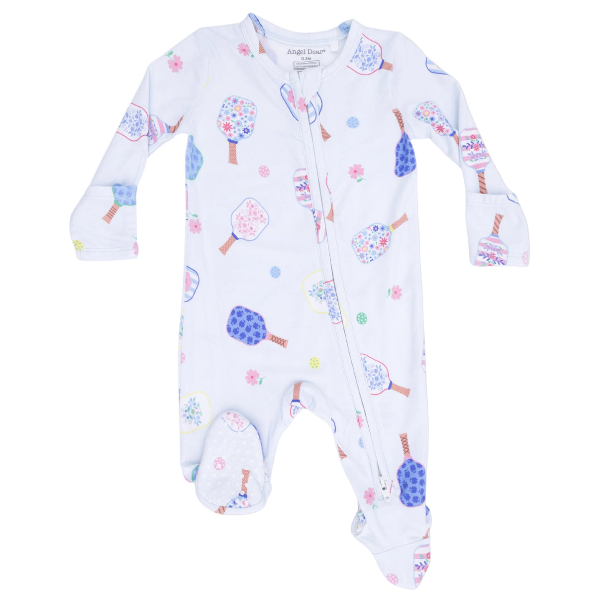 Floral Pickleball - 2 Way Zipper Footie
