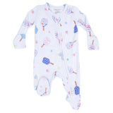 Floral Pickleball - 2 Way Zipper Footie