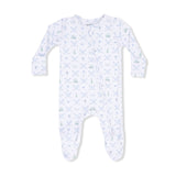 Golf Trellis Blue - 2 Way Zipper Footie