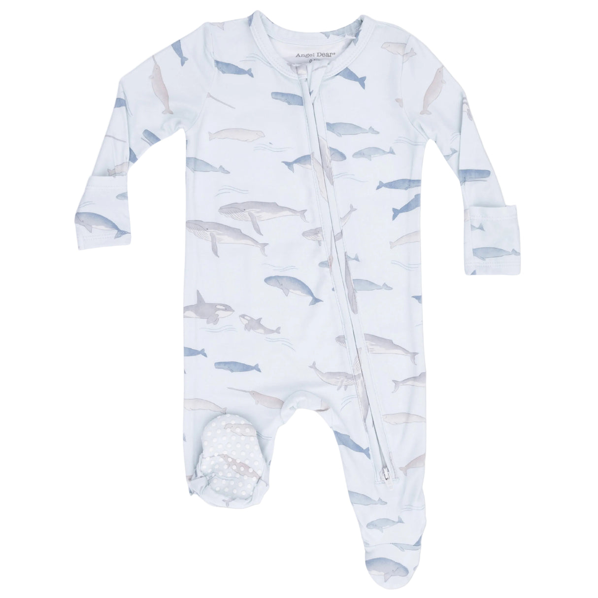 Little Whales - 2 Way Zipper Footie