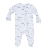 Little Whales - 2 Way Zipper Footie