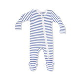 Navy Stripe - 2 Way Zipper Footie