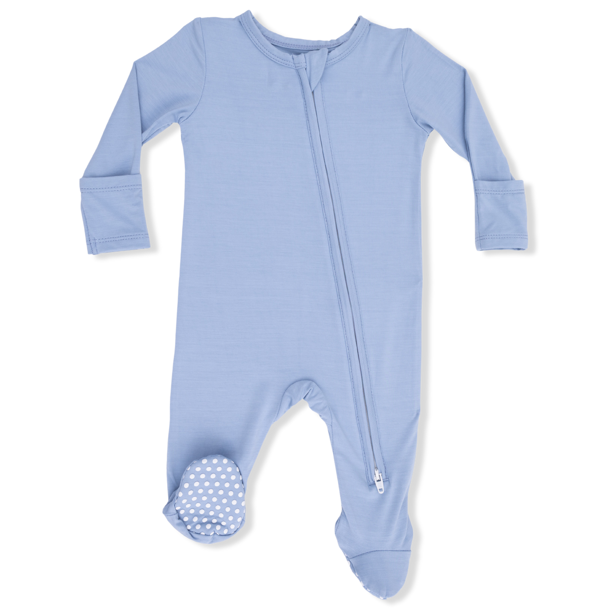 Solid Blue Fog - 2 Way Zipper Footie