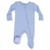 Solid Blue Fog - 2 Way Zipper Footie