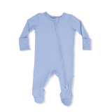Solid Blue Fog - 2 Way Zipper Footie