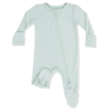 Solid Cameo Green - 2 Way Zipper Footie