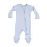 Solid Niagara Mist Rib - 2 Way Zipper Footie