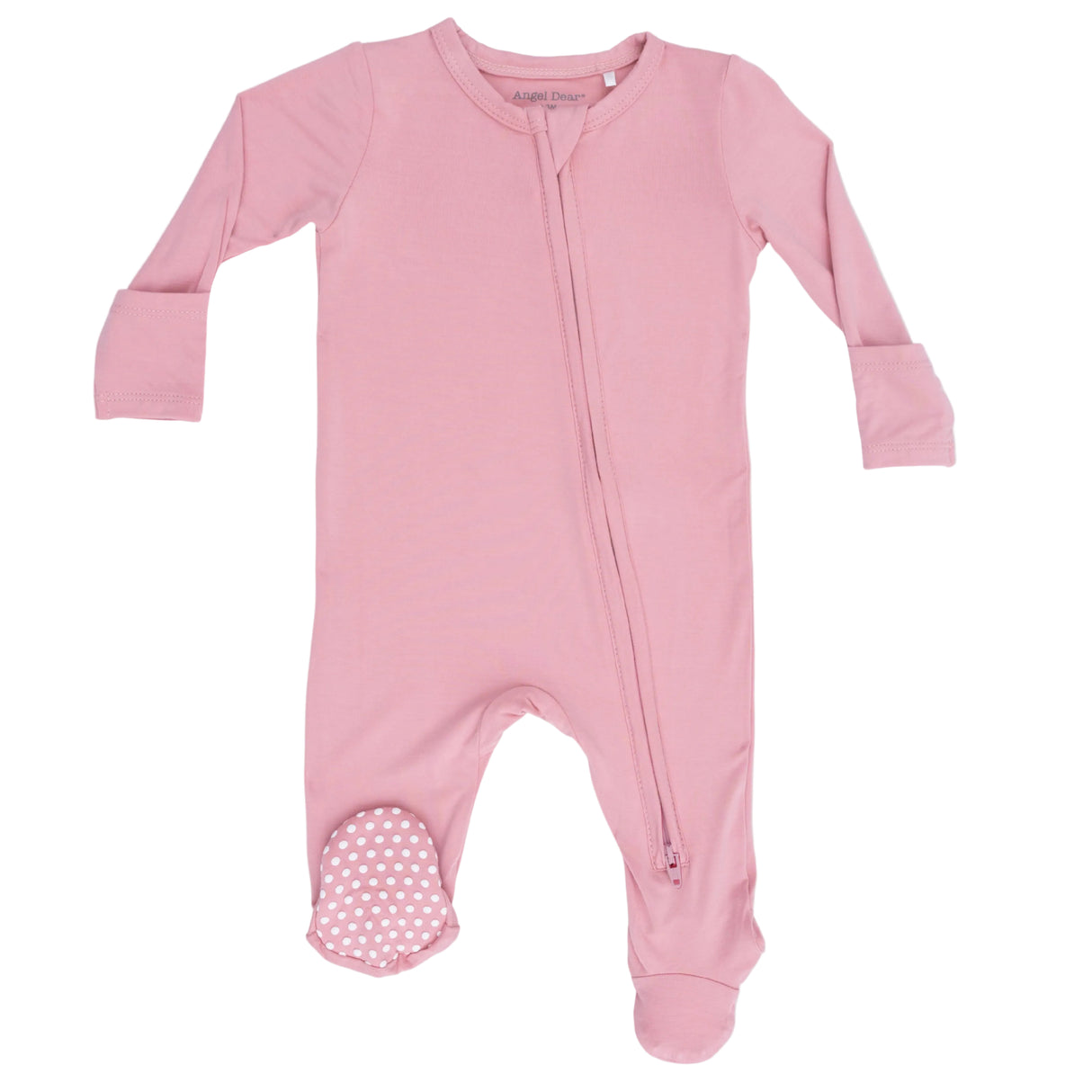 Solid Rose Elegance - 2 Way Zipper Footie